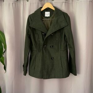 NWOT never worn military green pea coat